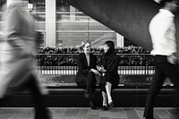 Businesswomen chatting during lunch break