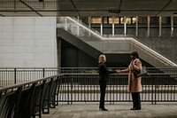 Businesswomen shaking hands, business networking 