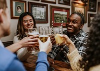 Diverse friends at the pub 