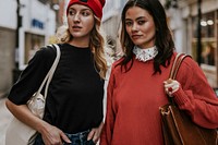 Women walking in city, outdoor photography