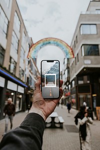 Phone screen mockup, digital device psd