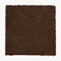 Brown square shaggy carpet sample