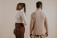 Couple in turtleneck sweater, Winter fashion aesthetic