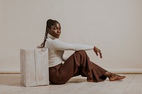 Woman wearing white turtleneck sweater, Winter fashion