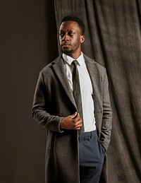 Men's coat mockup, businessman apparel psd