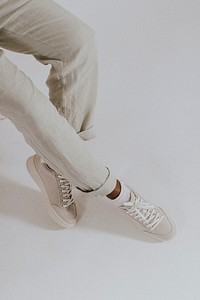 Gray canvas sneakers, minimal fashion