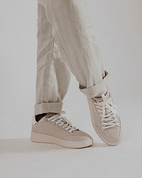 Gray canvas sneakers, minimal fashion