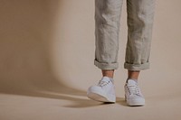 White canvas sneakers, street fashion