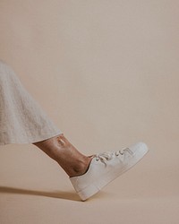 White canvas sneakers, street fashion