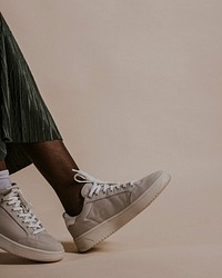 Gray canvas sneakers, street fashion