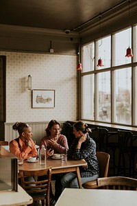 Friends hanging out at cafe