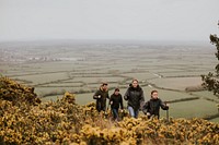 Family hiking, outdoor activity