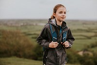 Girl hiking, kid's apparel