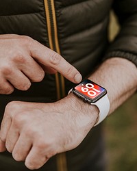 Smartwatch screen mockup, digital device psd