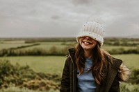 Girl wearing beanie, kid's apparel