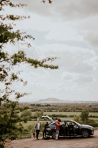 Group of friends on road trip photo