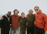 Friends hiking together, outdoor activity