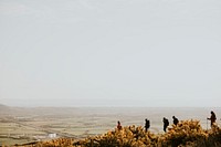 Friends hiking together, outdoor activity