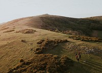 Nature landscape, hill walking photo