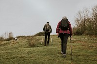 Senior women hikers, countryside, outdoor travel