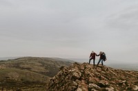 Senior hikers on mountain top