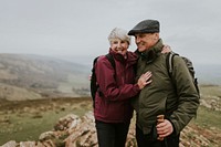 Happy senior camping couple, outdoor travel