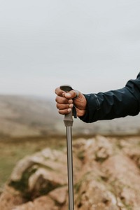 Man hiking, outdoor travel aesthetic