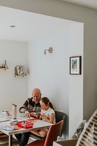 Girl with Down Syndrome spending time with dad