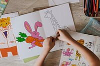 Paper mockup, kids drawing activity psd