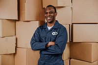 Uniform mockup, delivery man photoshoot psd