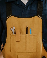 Handyman tools in welding apron