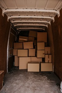 Stacked boxed in a truck, removal service