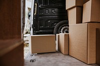 Stacked boxed in a truck, removal service