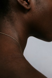 African woman skin, closeup neck photo