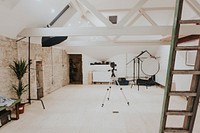 Minimal aesthetic photography studio, interior