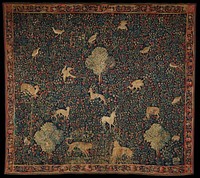 Allegorical "Millefleurs" Tapestry with Animals (ca. 1530&ndash;1545) textile in high resolution. Original from the Minneapolis Institute of Art. Digitally enhanced by rawpixel.. Original from the Minneapolis Institute of Art.
