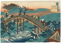 Hokusai's Poem by Ariwara no Narihira, from the series One Hundred Poems Explained by the Nurse (Hyakunin isshu uba ga etoki). Original from The Los Angeles County Museum of Art.