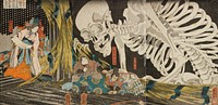 In the Ruined Palace at Sōma, Masakado's Daughter Takiyasha Uses Sorcery to Gather Allies (ca. 1844) print in high resolution by Utagawa Kuniyoshi. Original from the Los Angeles County Museum of Art. 