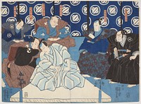 Kanedehon Chushingura; Act 4: Seppuku of Lord En'ya (1850) print in high resolution by Utagawa Kuniyoshi. Original from the Museum of New Zealand Te Papa Tongarewa. 