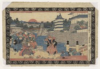 Kanadehon Chushingura (A Treasury of Loyal Retainers): Act 4 Hangan Seppuku (Suicide of Enya Hangan) (c. 1820) print in high resolution by Keisai Eisen. Original from Museum of New Zealand Te Papa Tongarewa. 