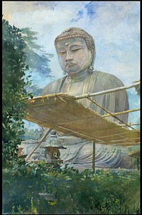 The Great Statue of Amida Buddha at Kamakura, Known as the Daibutsu, from the Priest's Garden by John La Farge