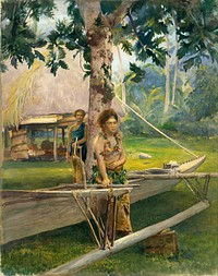 Portrait of Faase, the Taupo, or Official Virgin, of Fagaloa Bay, and Her Duenna, Samoa by John La Farge