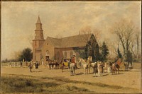 Old Bruton Church, Williamsburg, Virginia, in the Time of Lord Dunmore by Alfred Wordsworth Thompson