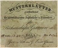 Musterblätter enthaltend die anwendbarsten Jagdstücke u. Arabesken für Büchsenschäfter, Graveure etc. (Zella bei Gotha, n.d. 1849/50) (Patternbook of Engraved Designs for Firearms Ornament), from the workshop of Louis D. Nimschke (1832–1904)