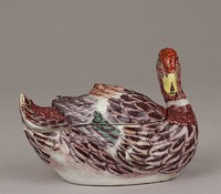 Miniature tureen in the form of a duck (one of a pair)