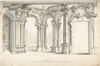 Design for a Painted Perspective Wall Decoration, Anonymous, Italian, Piedmontese, 18th century