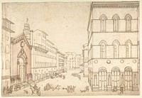 View of Florence: Or San Michele, Towards Piazza della Signoria (Via dei Calzaiuoli)