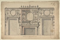 Two Variant Designs for the Interior of a Room, Decorated with Porcelains, Fireplace in Center, and With the Doorways at Either Side by Giovanni Larciani ("Master of the Kress Landscapes")