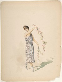 Costume Design for a Maiden Draped in White