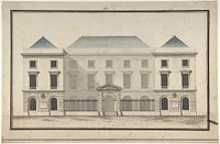 Design for the Collège de France, Paris: Elevation of Court Front Showing Entrance Screen